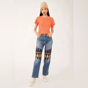 Free People Rocky Mountain Straight Leg Jeans Womens Size 24